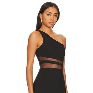 Likely One-Shoulder Slit Black Dress